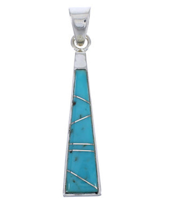 Turquoise Inlay Sterling Silver Pendant EX30532